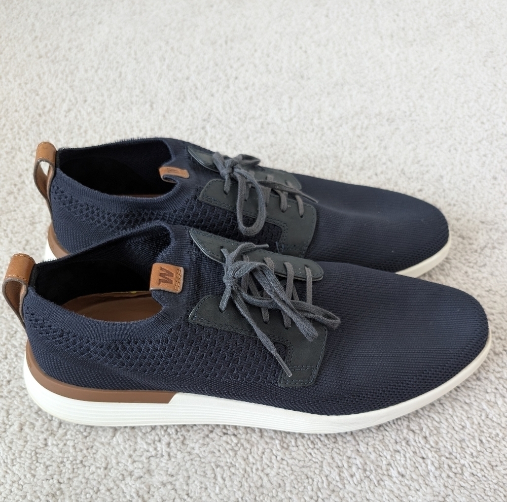 WOLF & SHEPHERD Navy Blue SwiftKnit Lace Up Derby Shoes Mens 13 - Picture 4 of 9